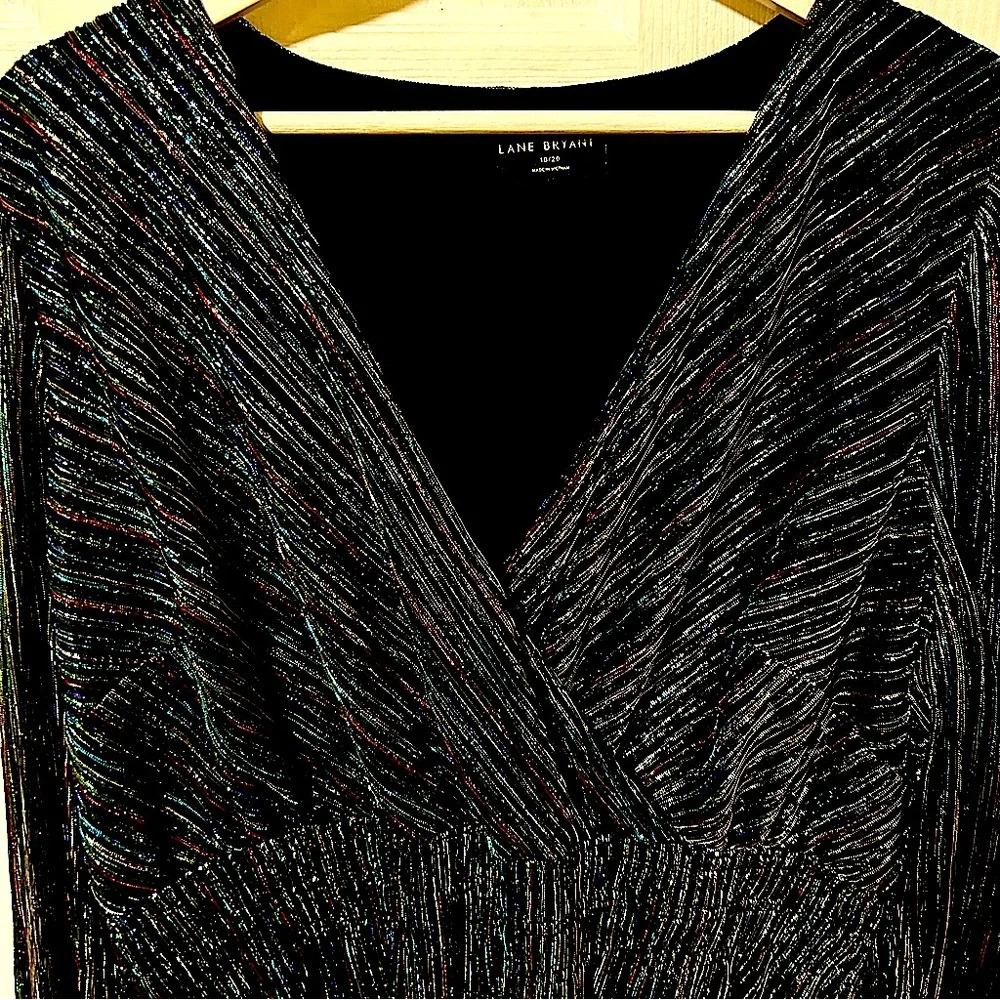 Lane Bryant Black Metallic Shimmer Dress | Holiday | 18/20